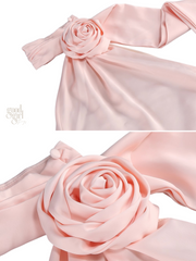 Maria One-Shoulder Satin Rose Gown