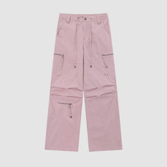 Zip Pocket Design Pleted Cargo Pants