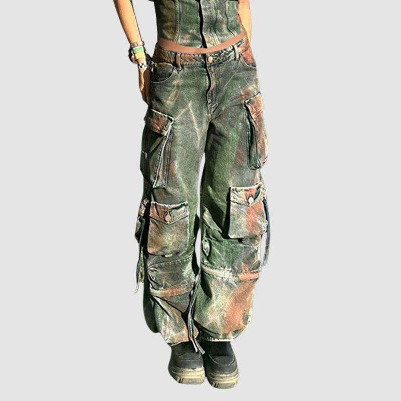 Dirty Fit Sfumato Design Denim Cargo Pants