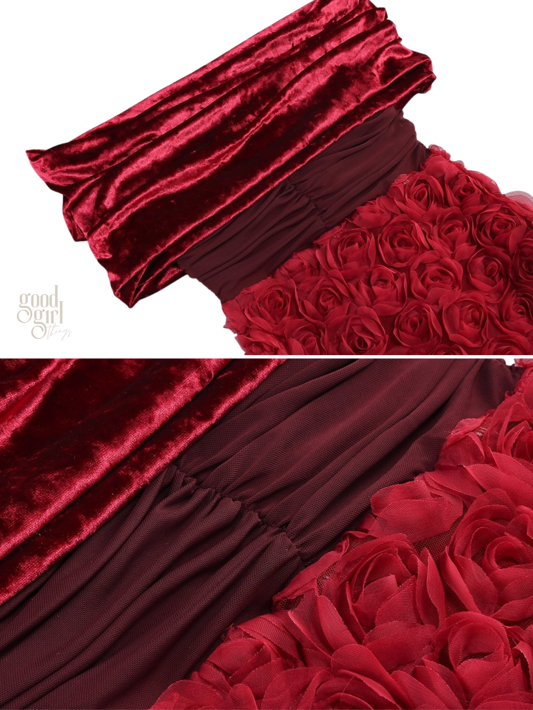 Freja Off-Shoulder Rose Midi Dress