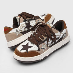 Vintage Star Design Sneakers