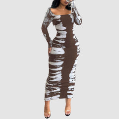 Knit High Elastic Tie Dye Dress