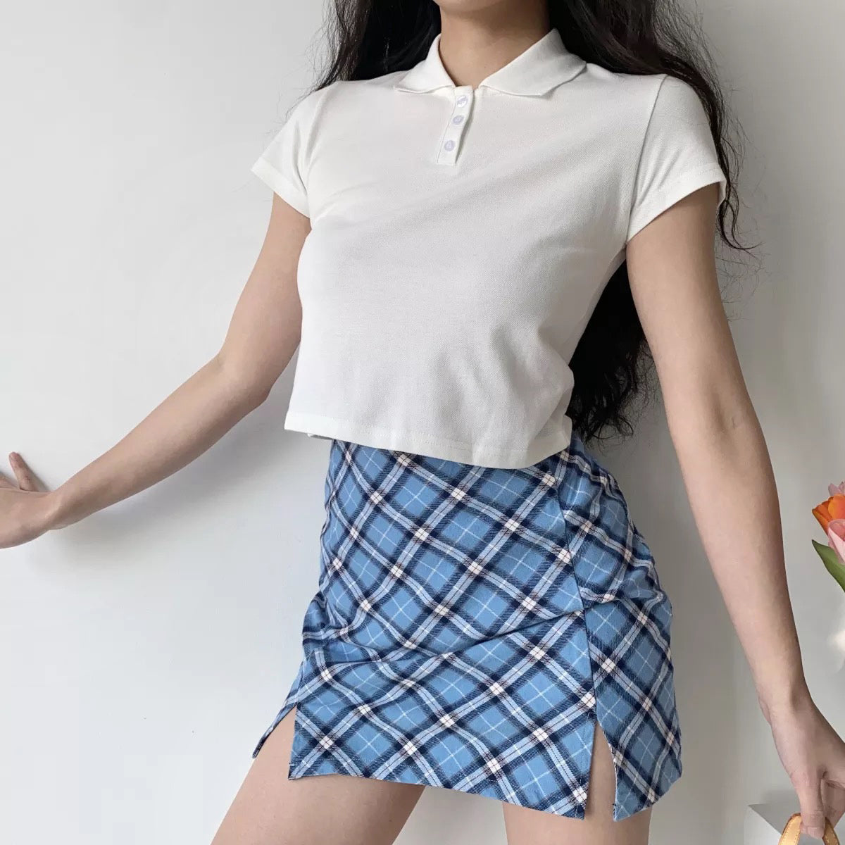 Basics Crop Polo Top