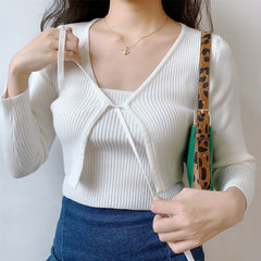 Ribbed Cardi-Cami Set