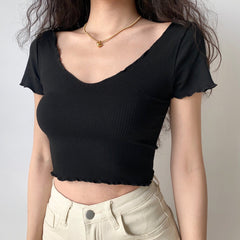 Basics Ribbed Rolled Tee