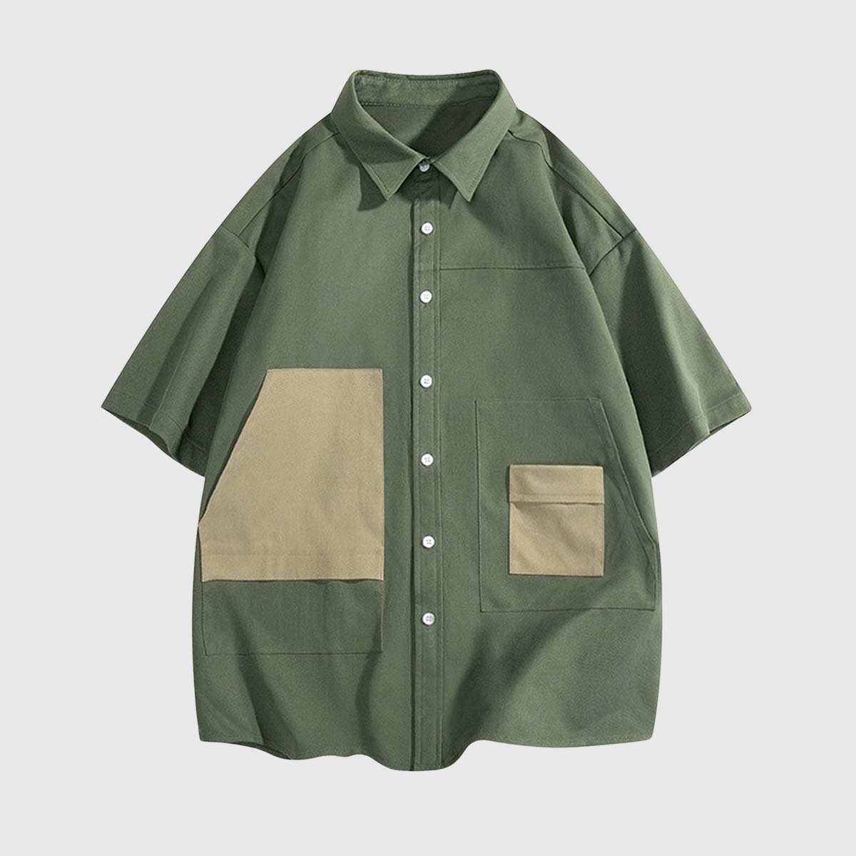 Two-Tone Oversized Utility Shirts