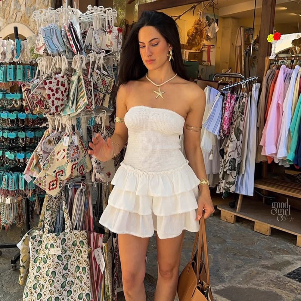 Truth Strapless Ruffled Mini Dress