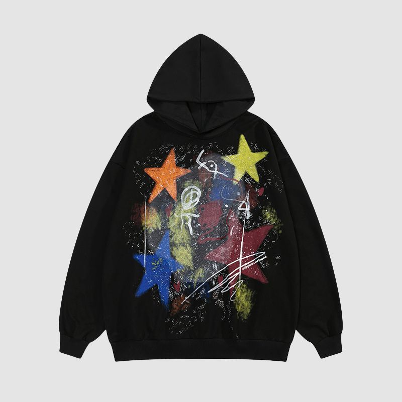 Graffiti Print Hip-Hop Hoodie