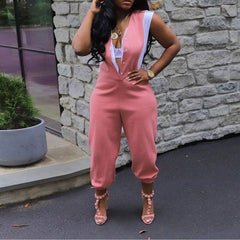 Contrast Color Patchwork Design Jumpsuits