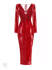 Ruby Sequin Tie-Front Dress