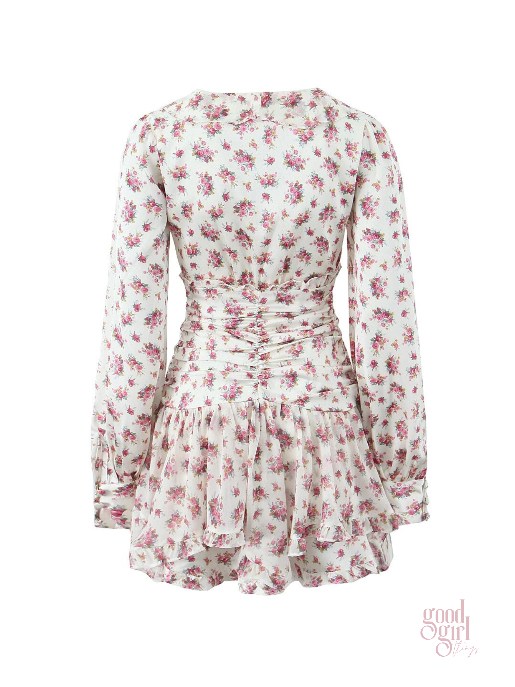 Milan Long Sleeve Floral Mini Dress