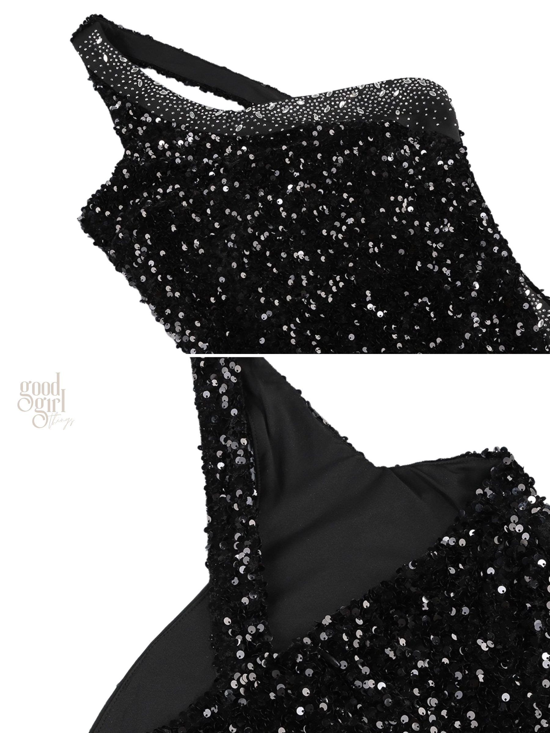 Nola Sequin One Shoulder Lace Dress