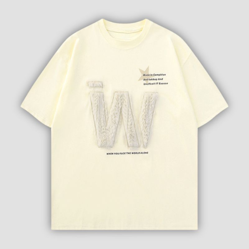 Letter Embroidered Tee