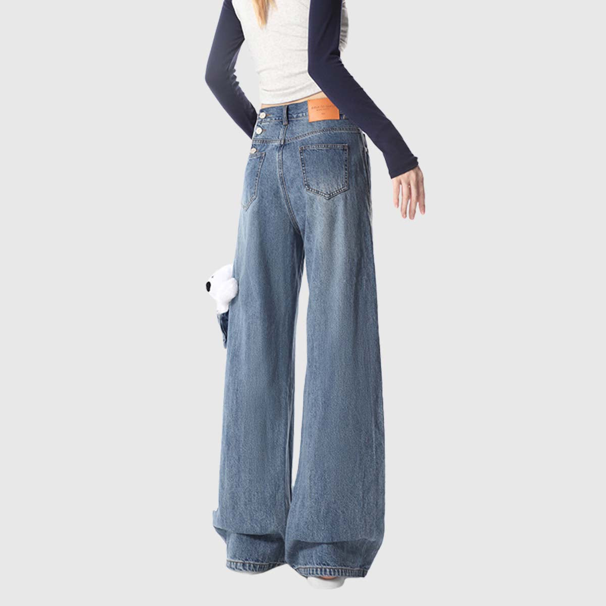 Patchwork Wide-Leg Jeans