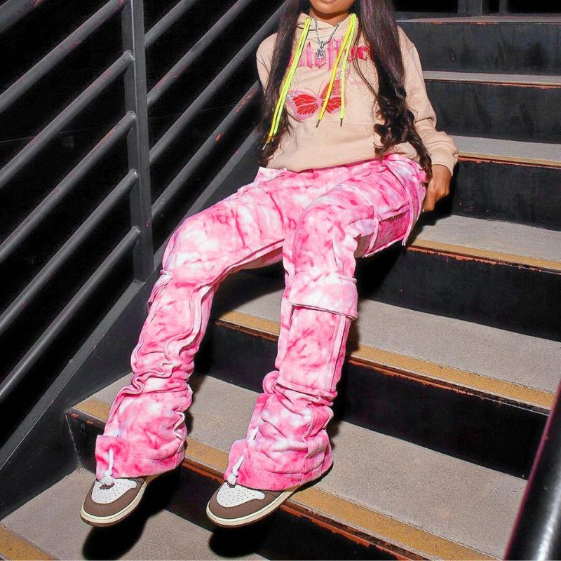 Tie-dye Pocket Patch Cargo Pants