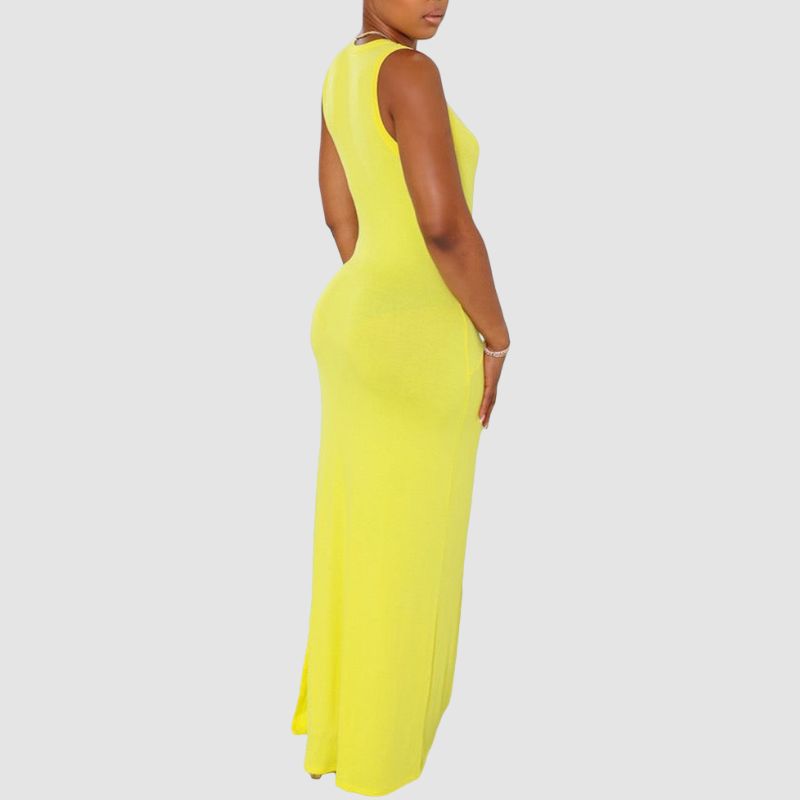 Solid Color Sleeveless Maxi Dresses