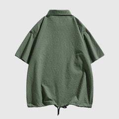 Modern Textured Drawstring Shirt