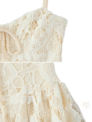 Natalie Cream Lace A-Line Mini Dress