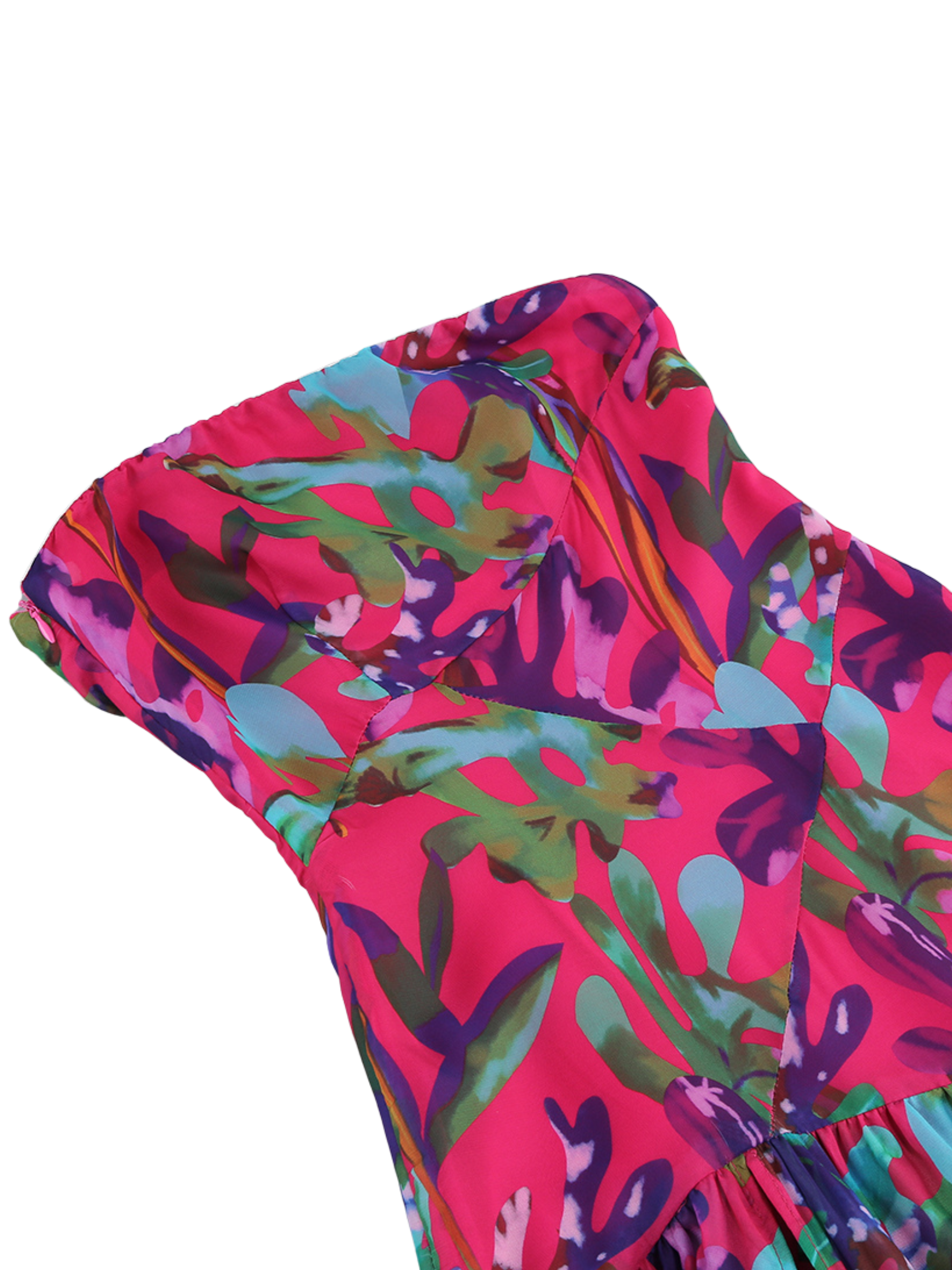 Meila Tropical Slit Maxi Dress