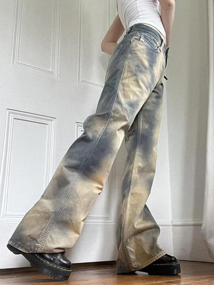 Distressed Ombre Low Rise Boyfriend Jeans