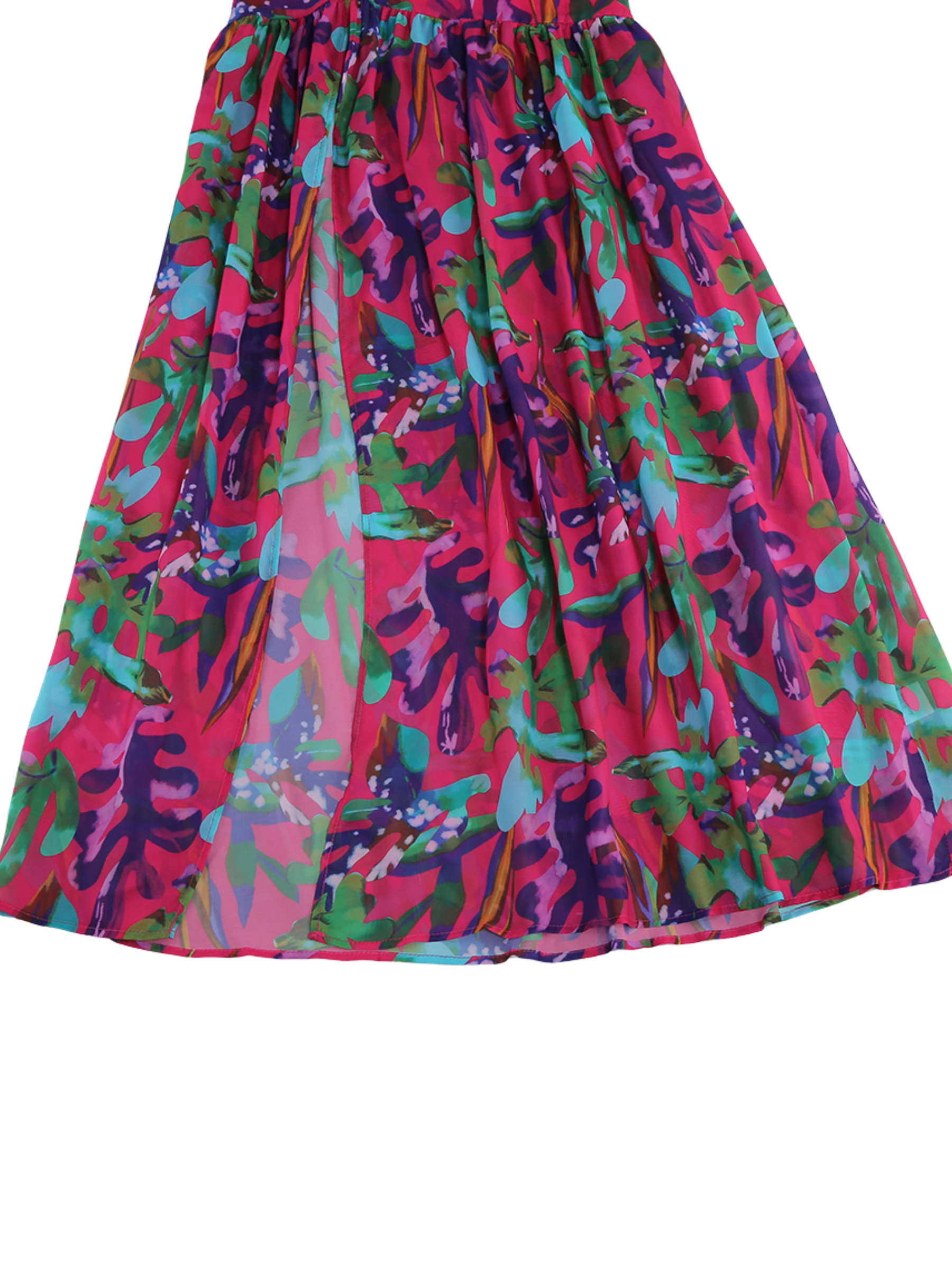 Meila Tropical Slit Maxi Dress