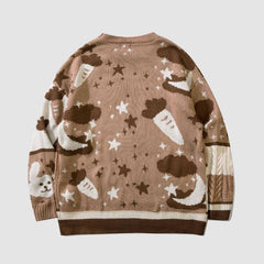 Lovely Rabbit Printed Sweater