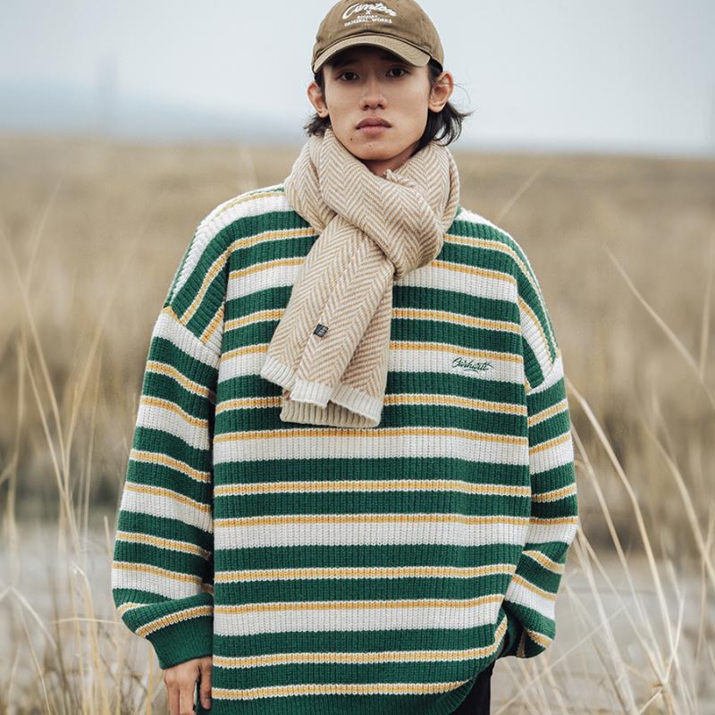 Timeless Hues Patchwork Stripe Knit Pullover