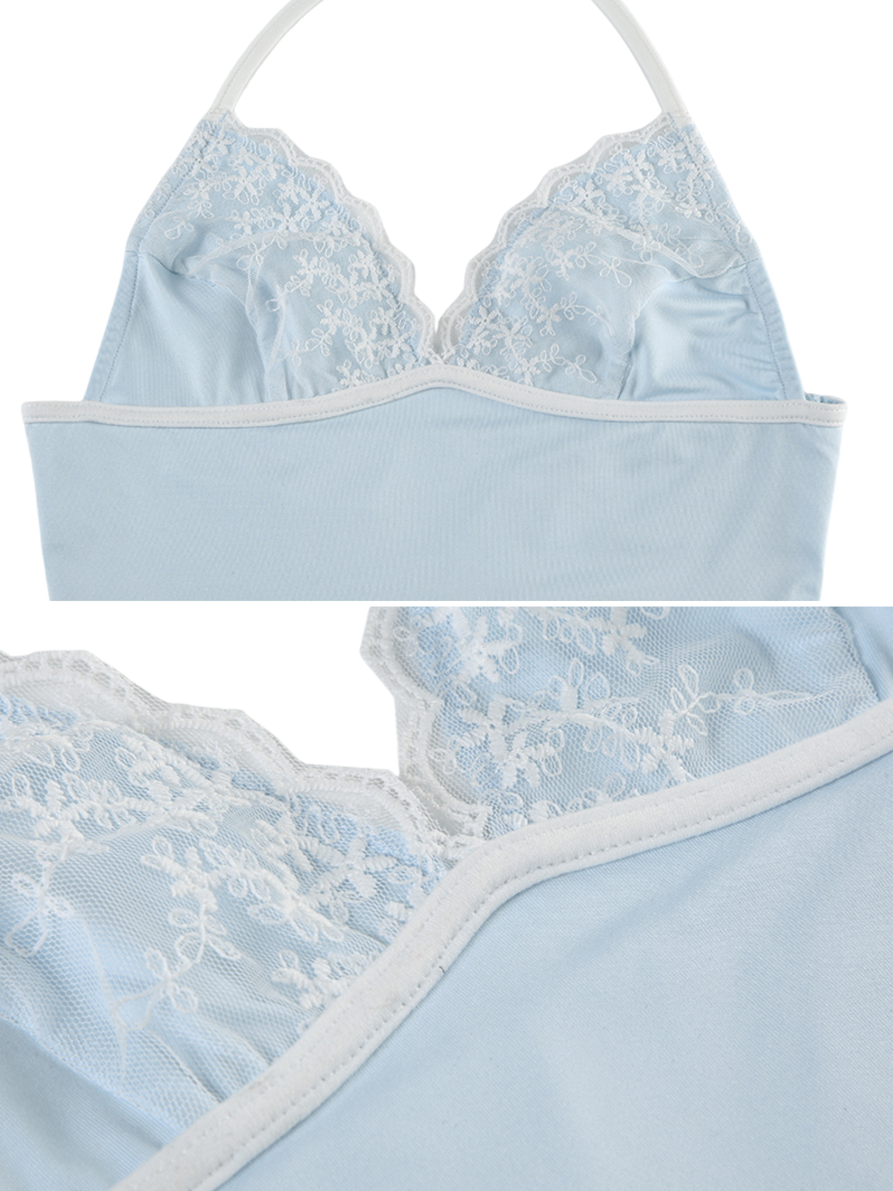 Lea Lace Embroidered Halter Top