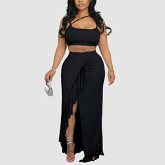 Suspender Tassel Skirt Set