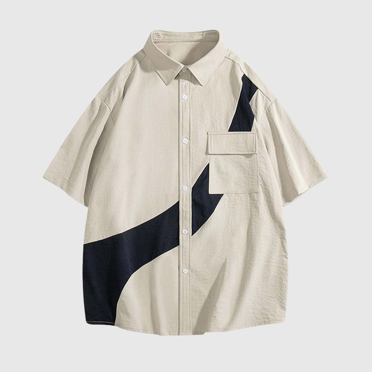 Abstract Contrast Panel Shirt