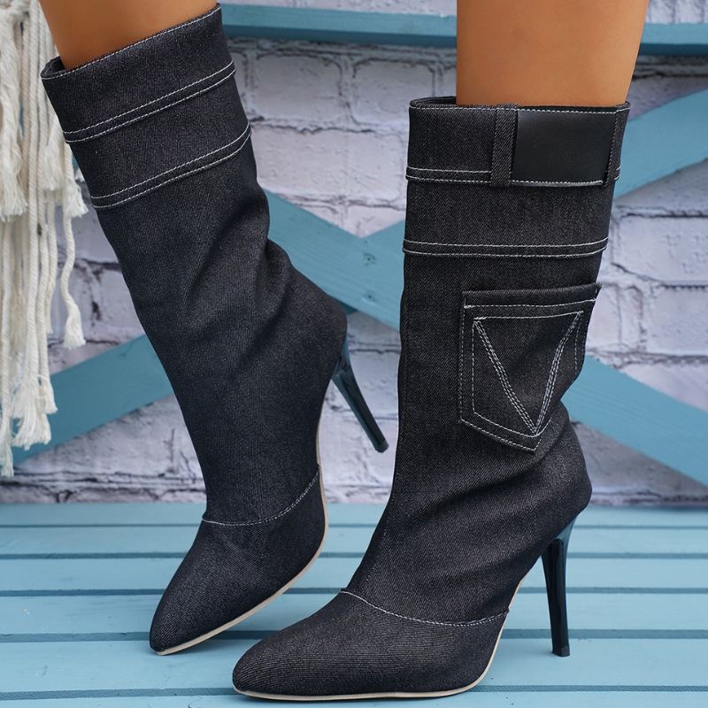 Denim Rider Mid-calf Boots