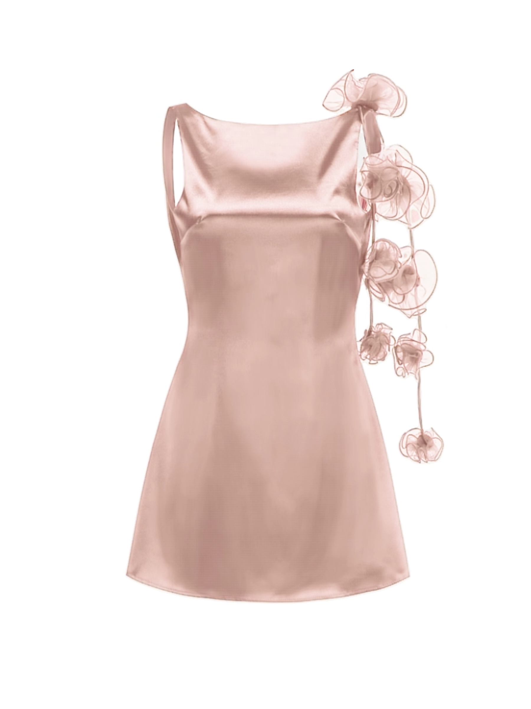 Rosalia Satin Bloom Mini Dress