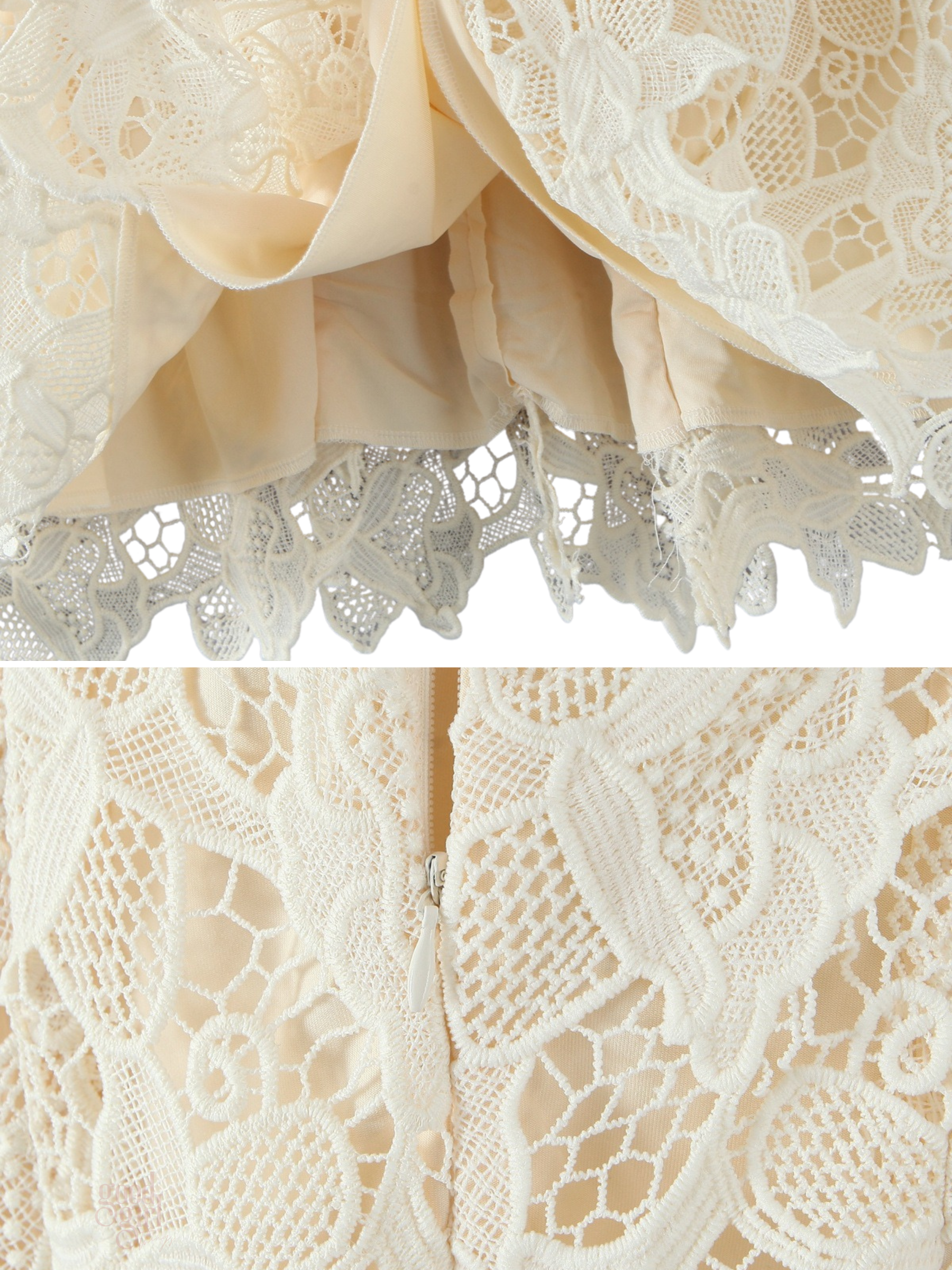 Natalie Cream Lace A-Line Mini Dress