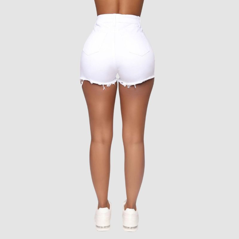 High Elastic Ripped Denim Shorts