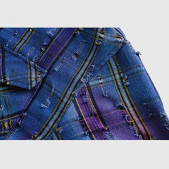 Starry Sky Distressed Plaid Shirts