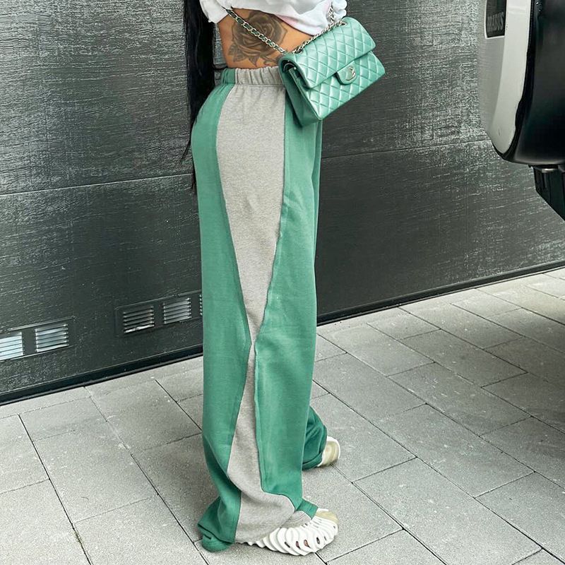 Contrast Color Design Loose Casual pants