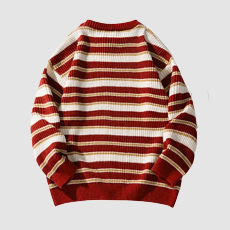 Timeless Hues Patchwork Stripe Knit Pullover