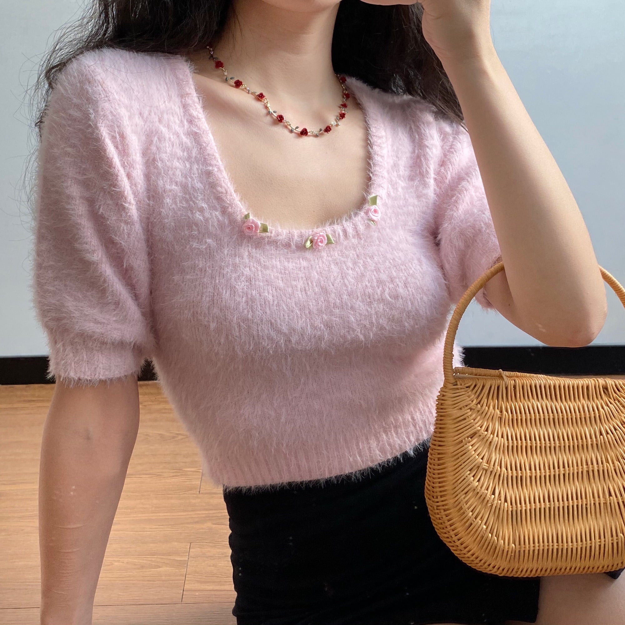 Daphne Rosette Pullover Sweater