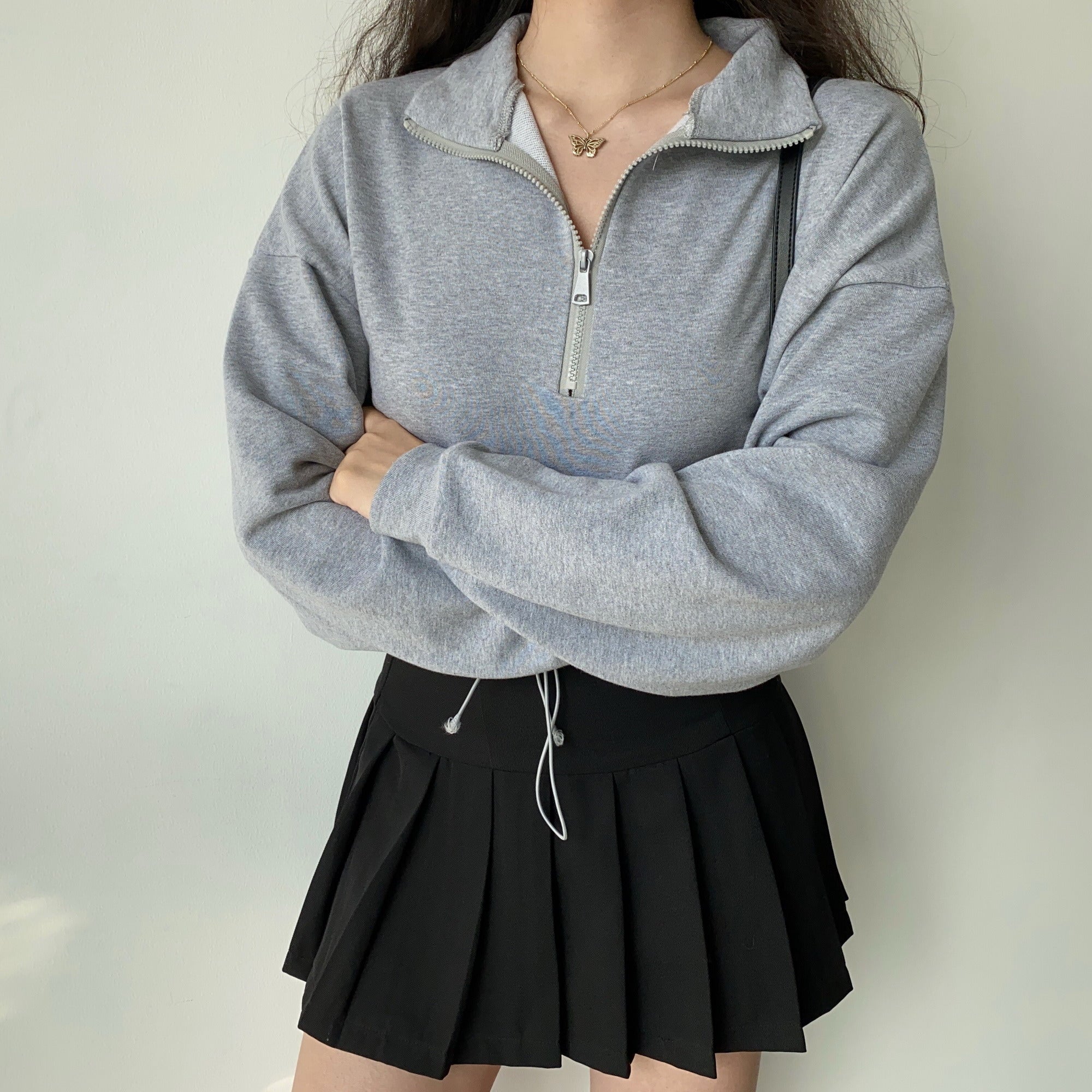 Basics Half Zip Drawstring Pullover