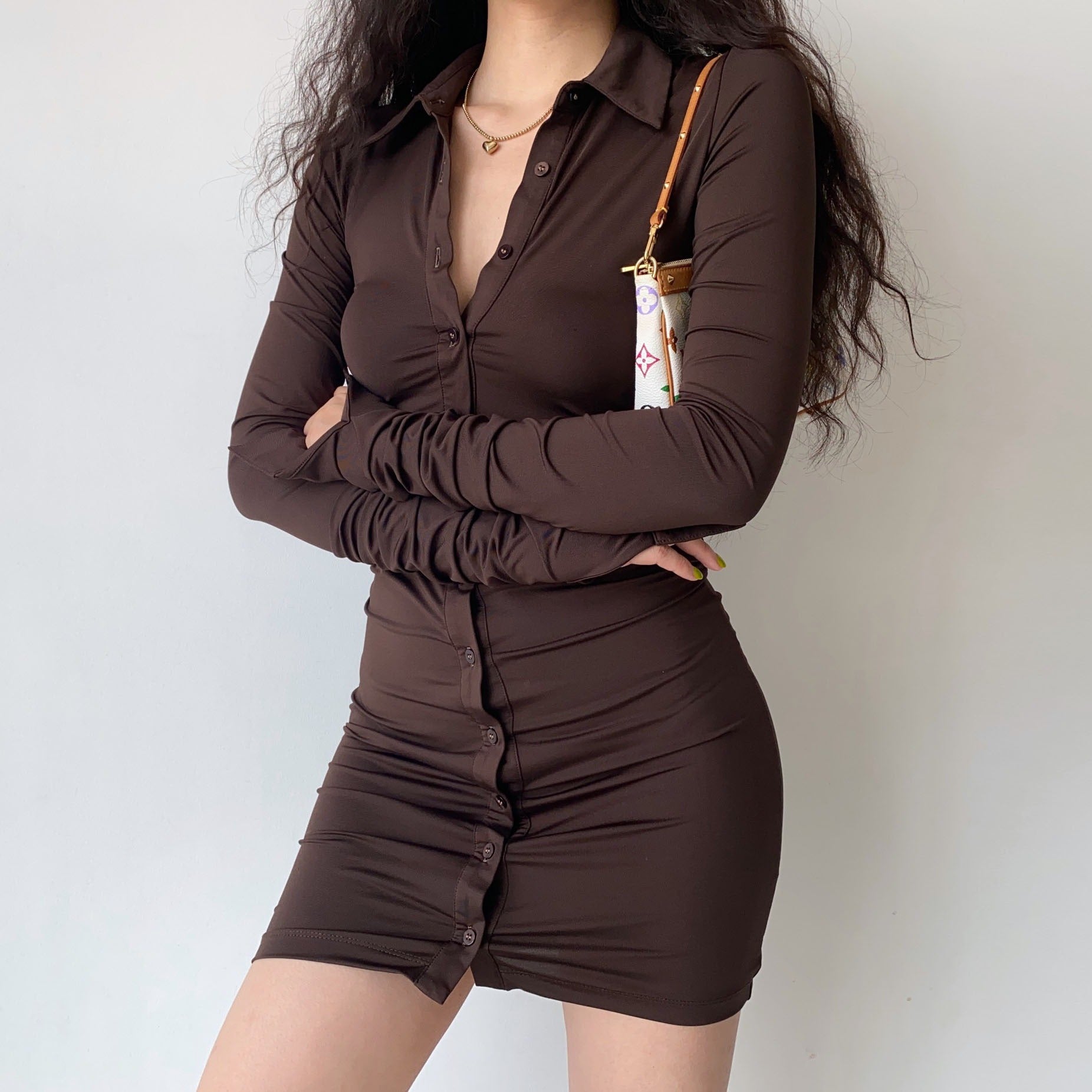 Lennon Mocha Dress ~ HANDMADE