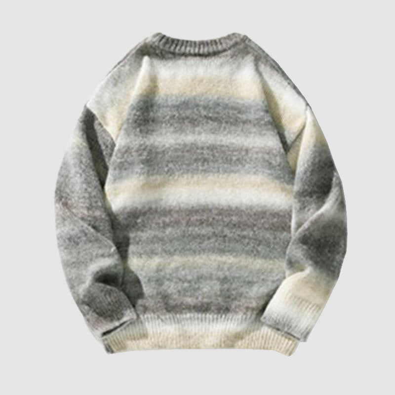 Vibrant Transition Stripe Knit Pullover