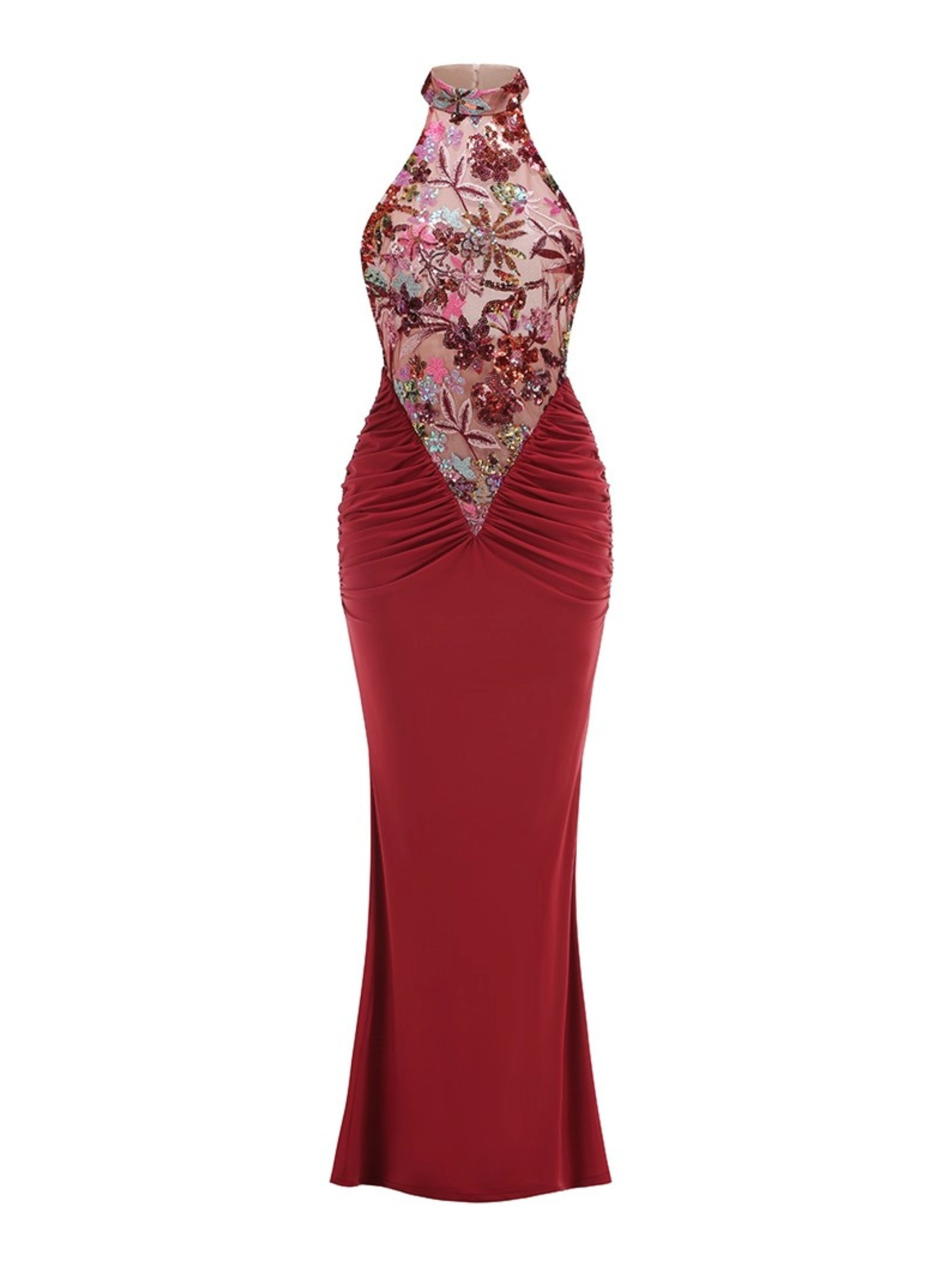 Natalia Sequin Halter Gown
