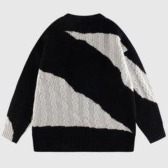 Irregular Color-blocked Design Pullover