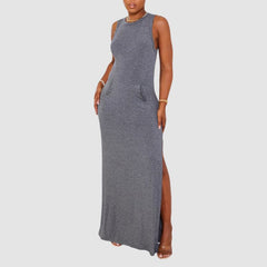 Solid Color Sleeveless Maxi Dresses