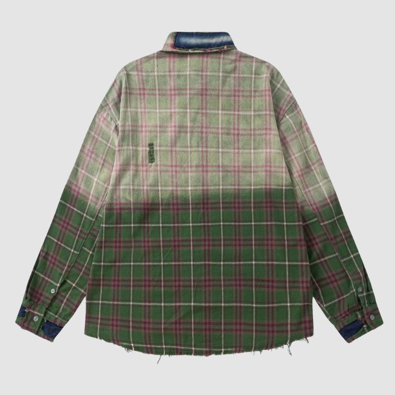 Vintage Gradient Plaid Shirts