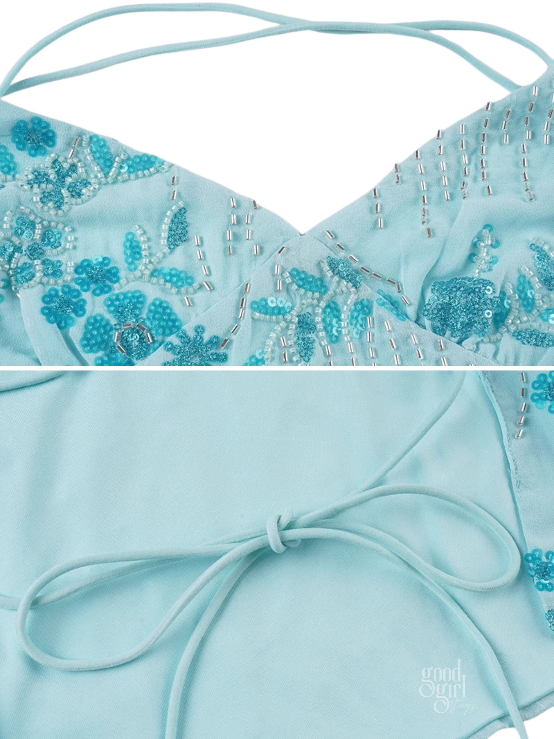 Kye Strappy Backless Sequin Top