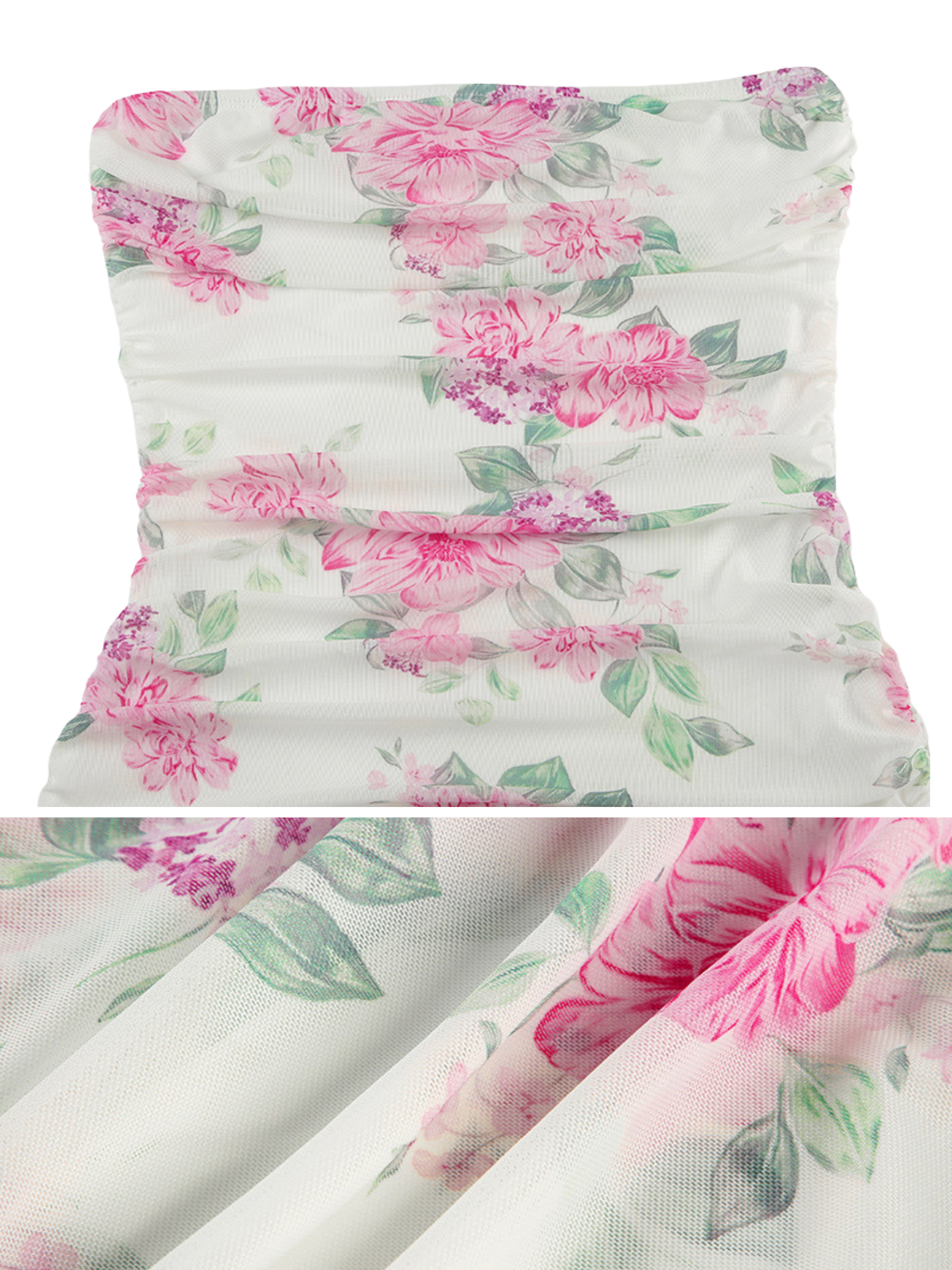 Haley Strapless Floral Dress