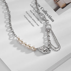 Ins Style Pearl Stitching Necklace