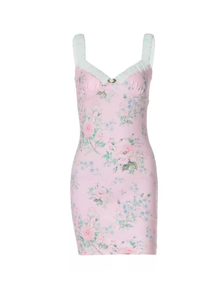 vance mini dress pink floral Hyacinth House Pink Floral Rachel Mini Dress Pink Floral / XXS