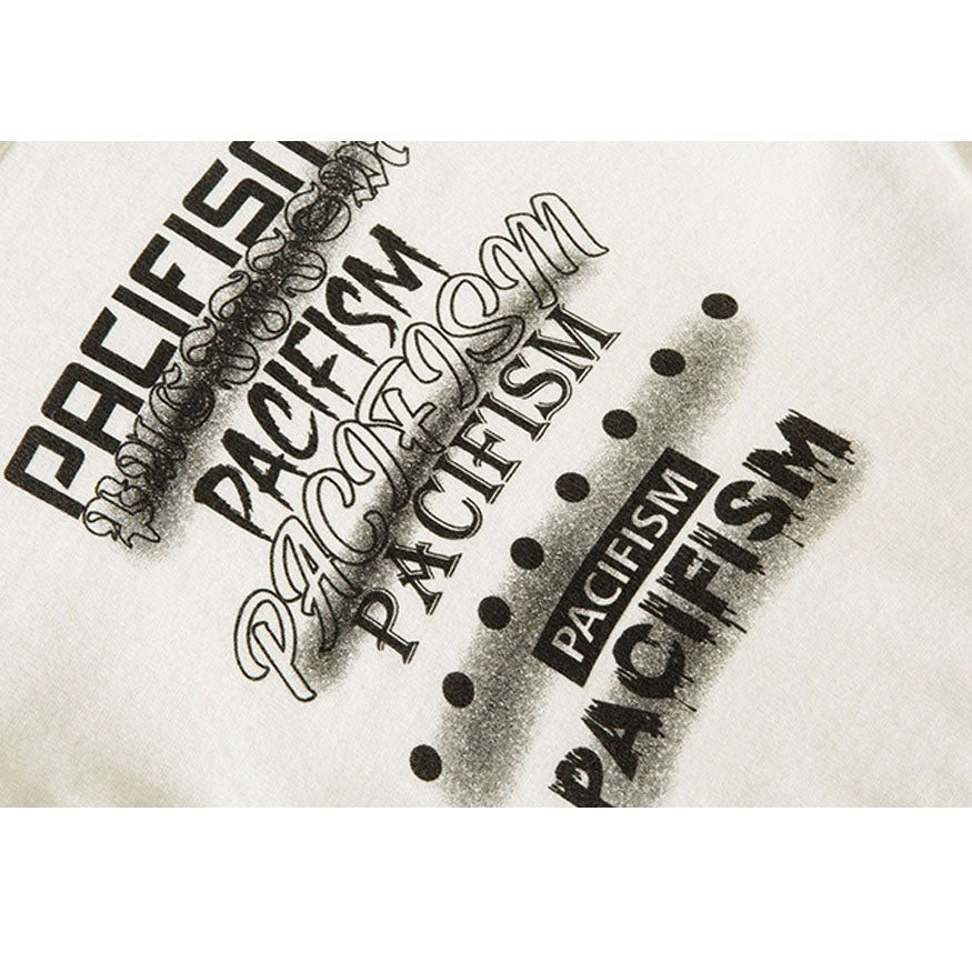 Pacifism Letter Print Knit Crop Top